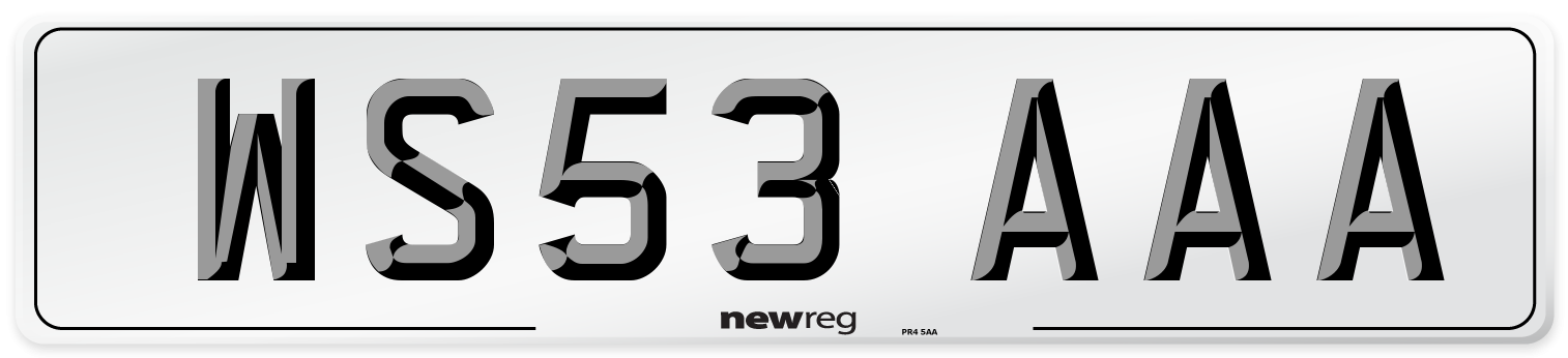 WS53 AAA Number Plate from New Reg